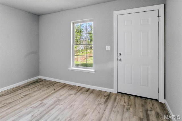 619 E 3rd St, De Soto, MO 63020 - entryway with plenty of natural light, wood finished floors, and baseboards