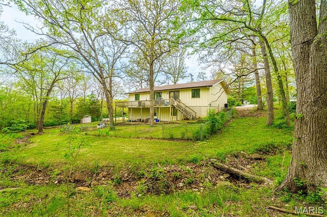 10280 County Road 3110, Rolla, MO 65401 - back of property with stairs and a wooden deck