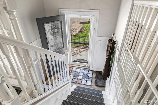809 Cottage Rd, Bonne Terre, MO 63628 - stairway featuring a wainscoted wall
