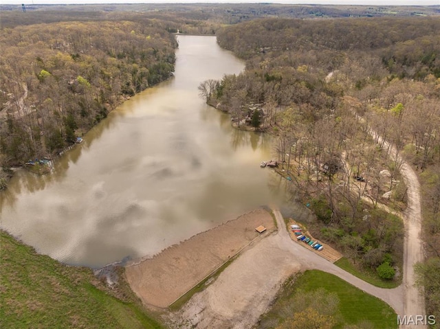 1556 Bliss Lake Dr, Innsbrook, MO 63390 - view of property location with a nearby body of water and a heavily wooded area