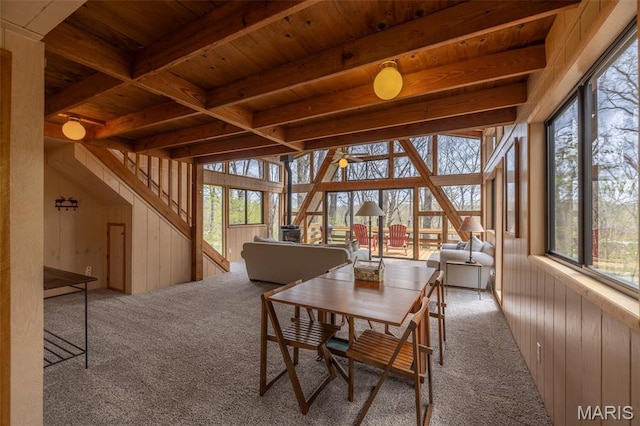 1556 Bliss Lake Dr, Innsbrook, MO 63390 - sunroom featuring beam ceiling and healthy amount of natural light