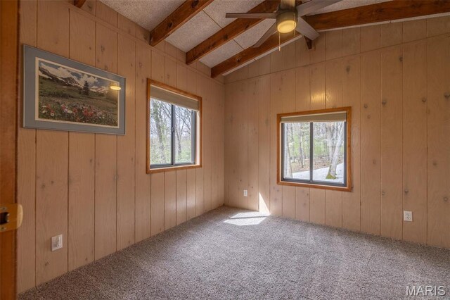 1556 Bliss Lake Dr, Innsbrook, MO 63390 - carpeted spare room with ceiling fan and wood walls