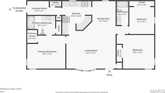 21839 Dove Ln, Carlyle, IL 62231 - property floor plan
