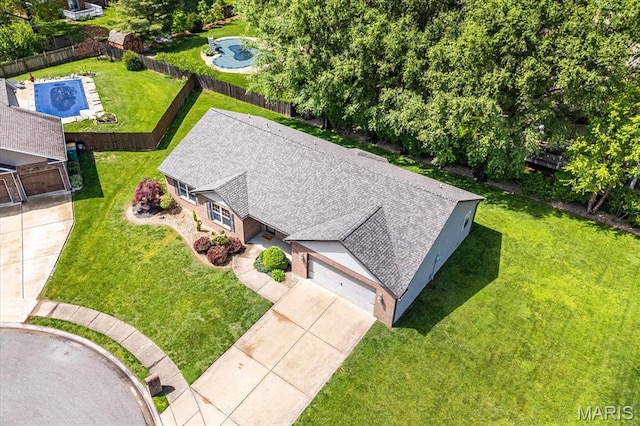 view from above of property