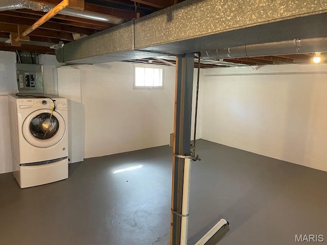 212 S Marguerite, Ferguson, MO 63135 - below grade area featuring electric panel and washing machine and dryer