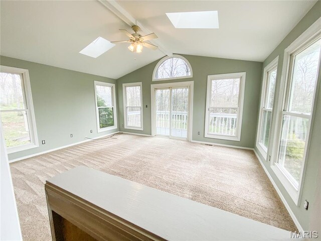 19113 Bent Oak Dr, Warrenton, MO 63383 - unfurnished sunroom with a skylight
