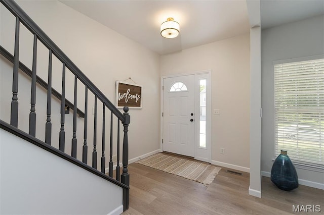 1739 Naughton Way, Swansea, IL 62226 - entrance foyer with wood finished floors, baseboards, and stairs