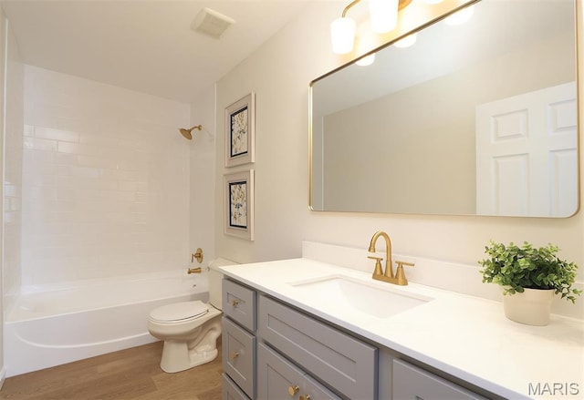1739 Naughton Way, Swansea, IL 62226 - full bath with wood finished floors, toilet, vanity, and shower / bathtub combination