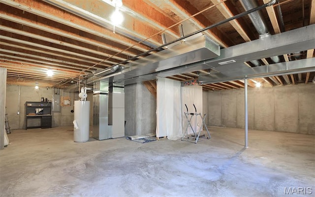 1739 Naughton Way, Swansea, IL 62226 - unfinished below grade area featuring gas water heater, electric panel, and heating unit
