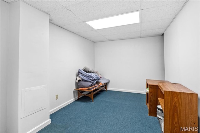 27 Heatherwood Dr, Collinsville, IL 62234 - interior space with a drop ceiling, carpet flooring, and baseboards