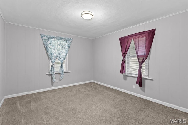 3700 Viking, Saint Louis, MO 63125 - spare room featuring carpet flooring, a textured ceiling, baseboards, and ornamental molding