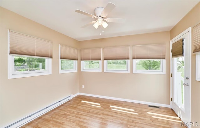 225 River Bluff Ct, Troy, MO 63379 - spare room featuring baseboard heating, healthy amount of natural light, and light wood finished floors