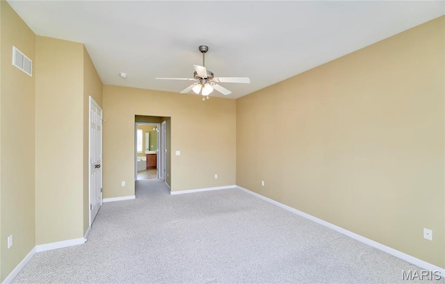 225 River Bluff Ct, Troy, MO 63379 - unfurnished room with light carpet, ceiling fan, and baseboards