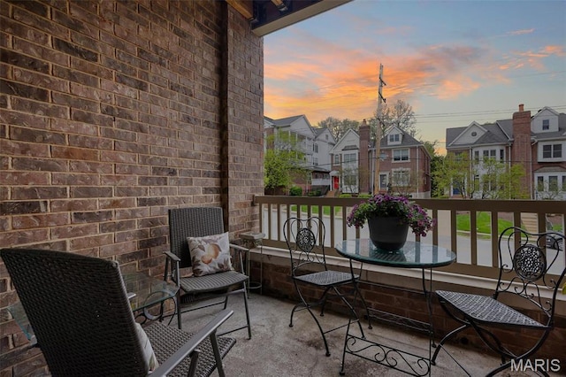 balcony with a residential view