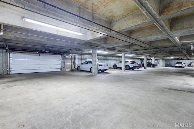 view of parking garage