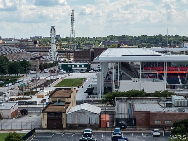 drone / aerial view of industrial structures