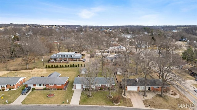 aerial view of property's location featuring nearby suburban area