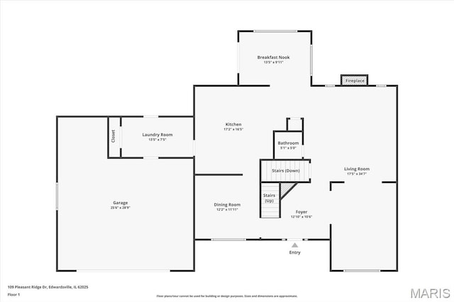 109 Pleasant Ridge Dr, Edwardsville, IL 62025 - room layout