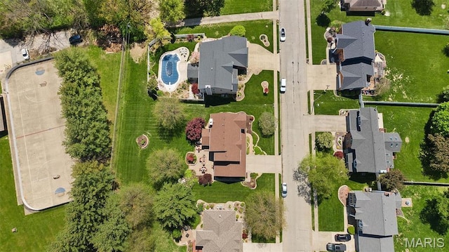109 Pleasant Ridge Dr, Edwardsville, IL 62025 - aerial perspective of suburban area with a pool area