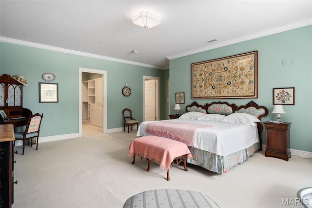 800 S Hanley Rd Unit 2D, Saint Louis, MO 63105 - bedroom with carpet, ornamental molding, and baseboards