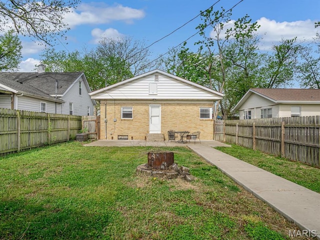 422 Washington St, Red Bud, IL 62278 - rear view of house with brick siding and a patio area