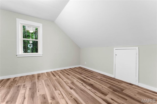 306 Walnut St, Waterloo, IL 62298 - additional living space with wood finished floors, lofted ceiling, and baseboards