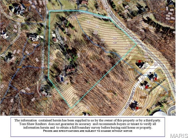 1577 Kehrs Mill Rd, Chesterfield, MO 63005 - aerial view of property's location