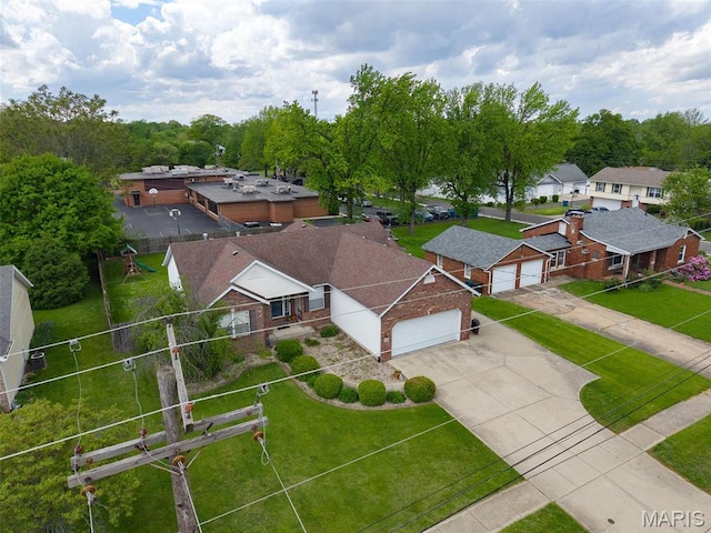aerial perspective of suburban area