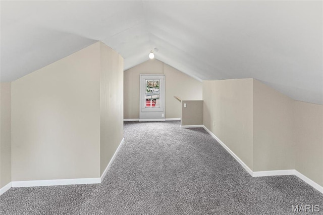 1129 E 7th St, Alton, IL 62002 - additional living space featuring carpet flooring, lofted ceiling, and baseboards