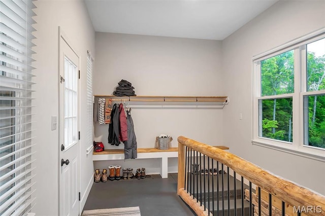 mudroom featuring concrete floors