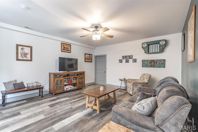 176 Carter 205, Van Buren, MO 63965 - living room with a ceiling fan and wood finished floors
