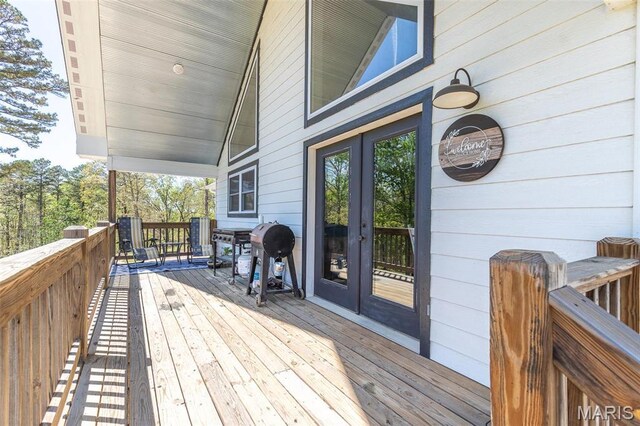 176 Carter 205, Van Buren, MO 63965 - wooden deck featuring french doors and grilling area