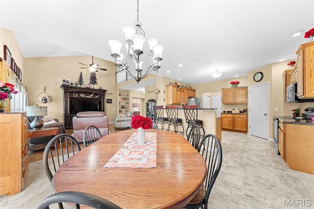 235 River Bluff Ct, Troy, MO 63379 - dining space with a chandelier and recessed lighting