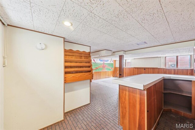 4116 Parker Ave, Saint Louis, MO 63116 - corridor featuring wainscoting, recessed lighting, wooden walls, and ornamental molding