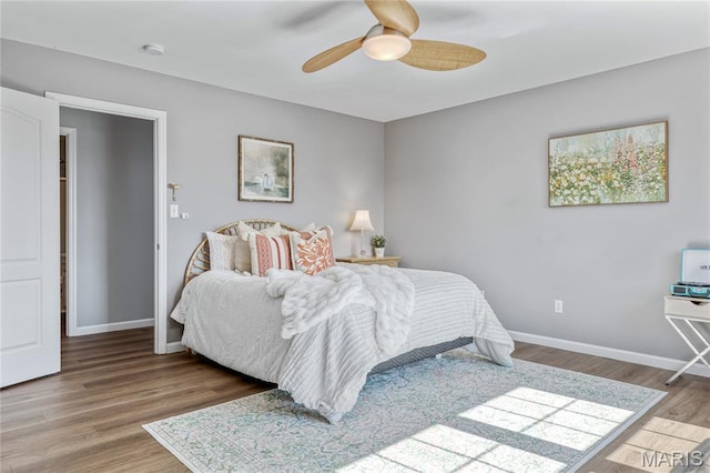 2 Pearview Ct, Saint Peters, MO 63376 - bedroom with wood finished floors, baseboards, and ceiling fan