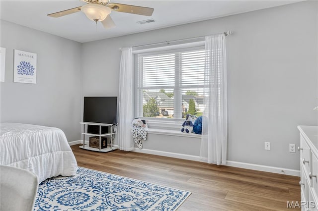 2 Pearview Ct, Saint Peters, MO 63376 - bedroom with wood finished floors, baseboards, and a ceiling fan