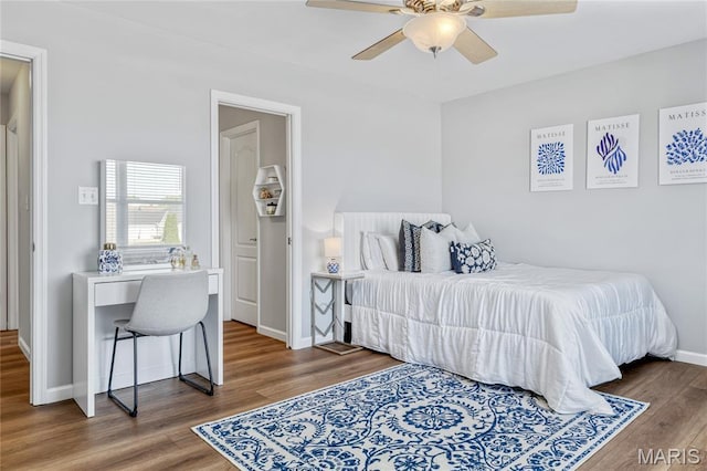 2 Pearview Ct, Saint Peters, MO 63376 - bedroom featuring wood finished floors, baseboards, and ceiling fan