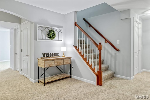 2 Pearview Ct, Saint Peters, MO 63376 - stairway featuring carpet and baseboards