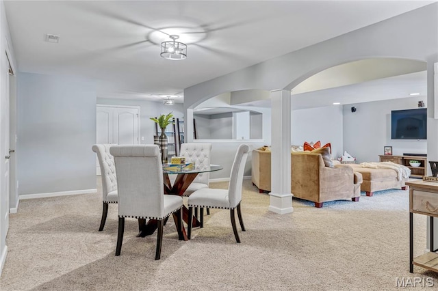 2 Pearview Ct, Saint Peters, MO 63376 - carpeted dining area with arched walkways and baseboards