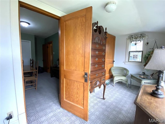 104 E 12th St, Hermann, MO 65041 - hall with light carpet and lofted ceiling