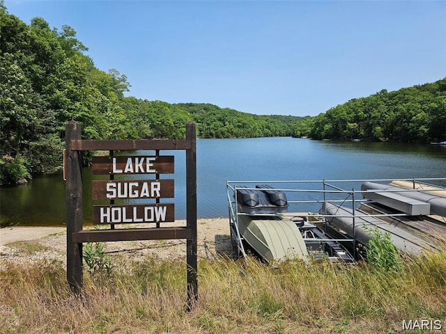 2025 Moat Ln Unit 1513, Marthasville, MO 63357 - dock with a wooded view and a water view