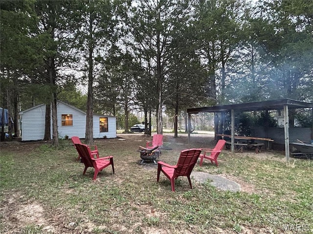 6423 Cedar Lake Dr, Bonne Terre, MO 63628 - view of yard featuring a fire pit