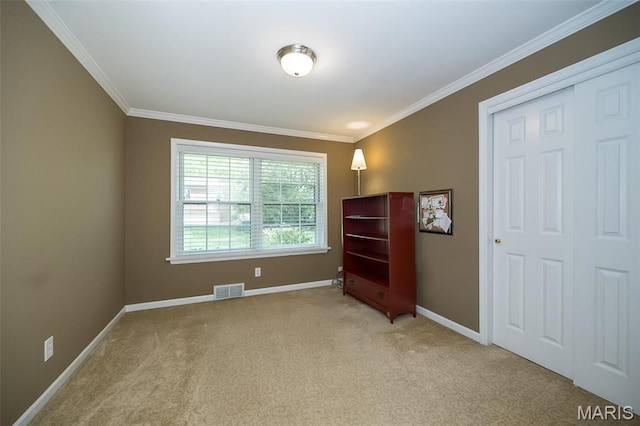 15 York Hills Dr, Saint Louis, MO 63144 - empty room featuring baseboards, ornamental molding, and carpet floors