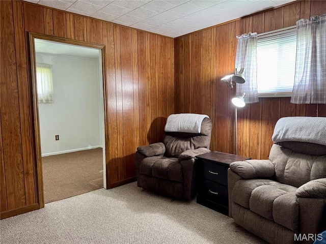503 Frankford Rd, Louisiana, MO 63353 - sitting room featuring carpet and wood walls
