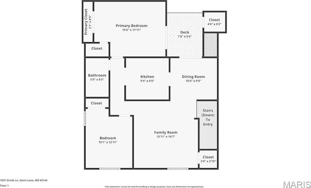 1521 Oriole Ln, Brentwood, MO 63144 - property floor plan