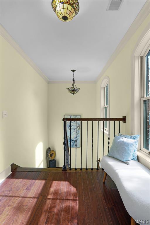 1201 Dolman St, Saint Louis, MO 63104 - bedroom featuring wood finished floors and crown molding