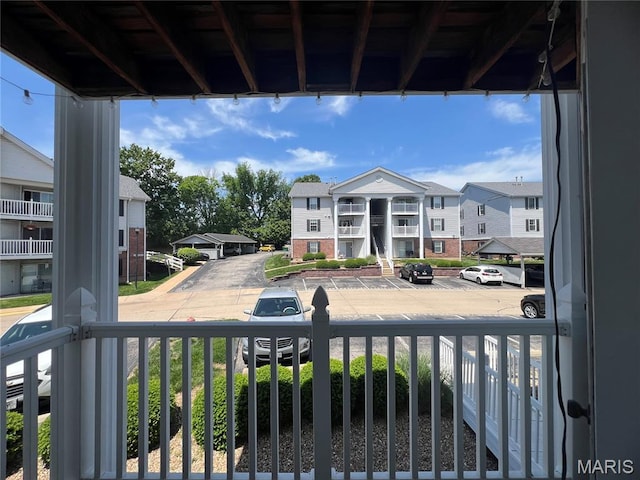 balcony with a residential view