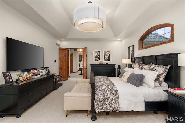 544 Quail Ridge Ln, Saint Albans, MO 63073 - bedroom featuring lofted ceiling, light carpet, and recessed lighting