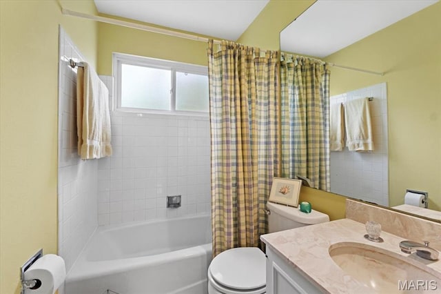 889 Almond Hill Ct, Manchester, MO 63021 - bathroom with toilet, shower / bath combination with curtain, and vanity