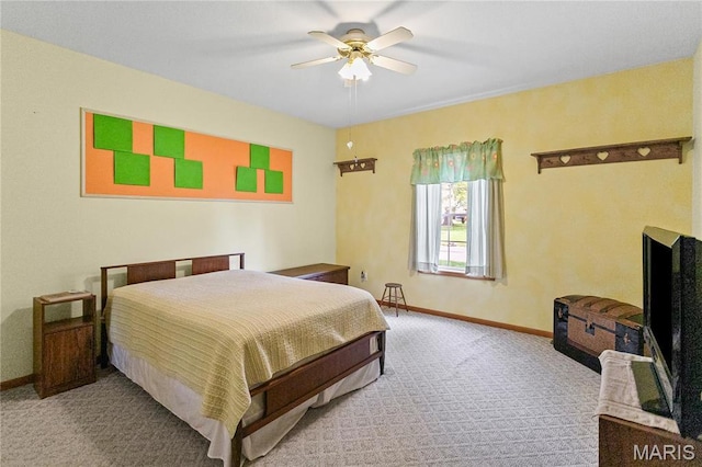 1302 Walnut St, Jerseyville, IL 62052 - carpeted bedroom featuring baseboards and ceiling fan